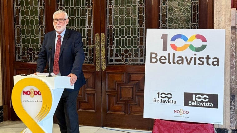 Joaquín Nieto presenta en abril el logo del Centenario de Bellavista en el Ayuntamiento de Sevilla