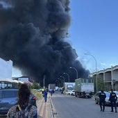 Imagen de archivo del incendio de la fábrica de productos químicos Plainsur