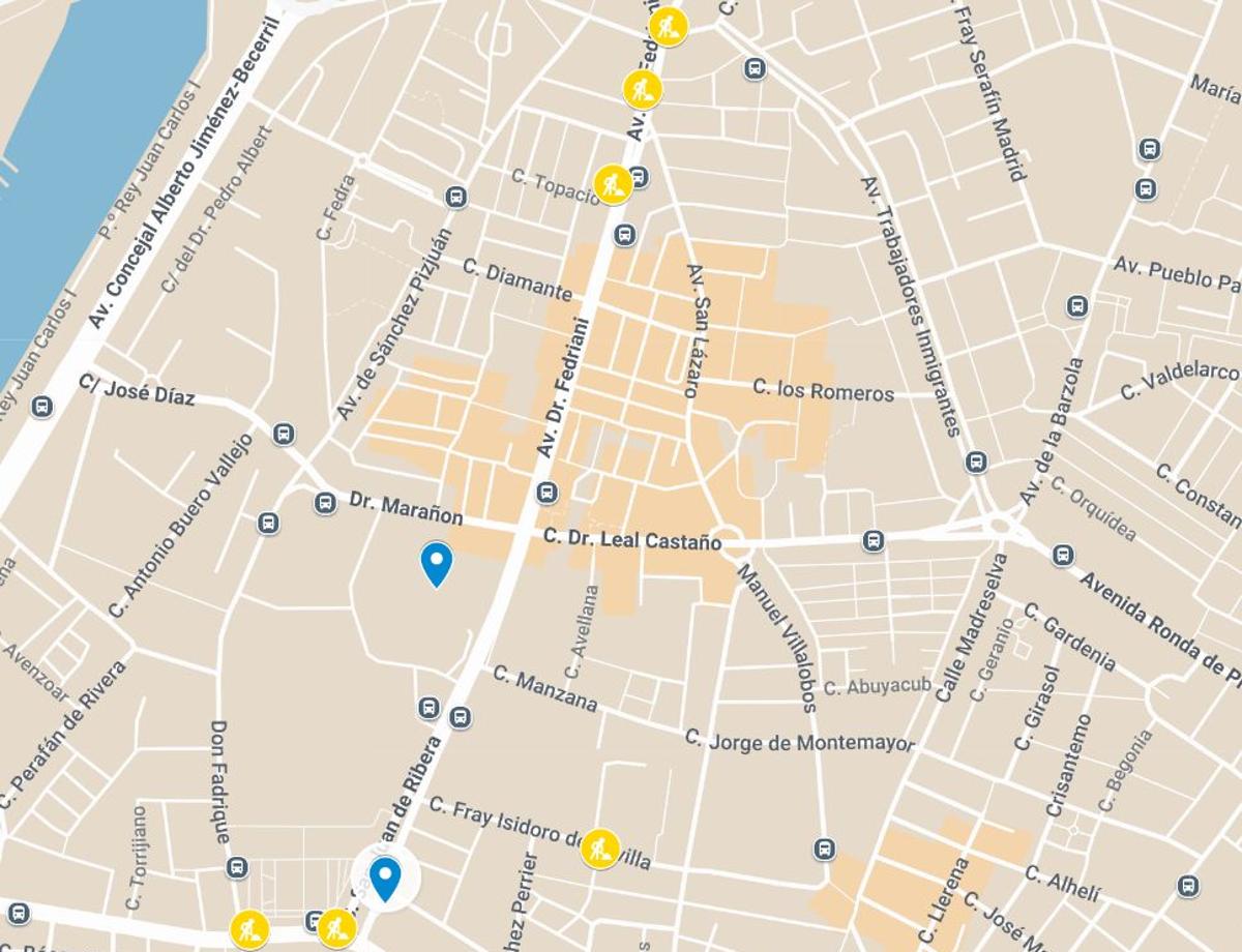 Mapa de calles que se verán afectadas por las del tercer tramo de la Línea 3 Norte del metro