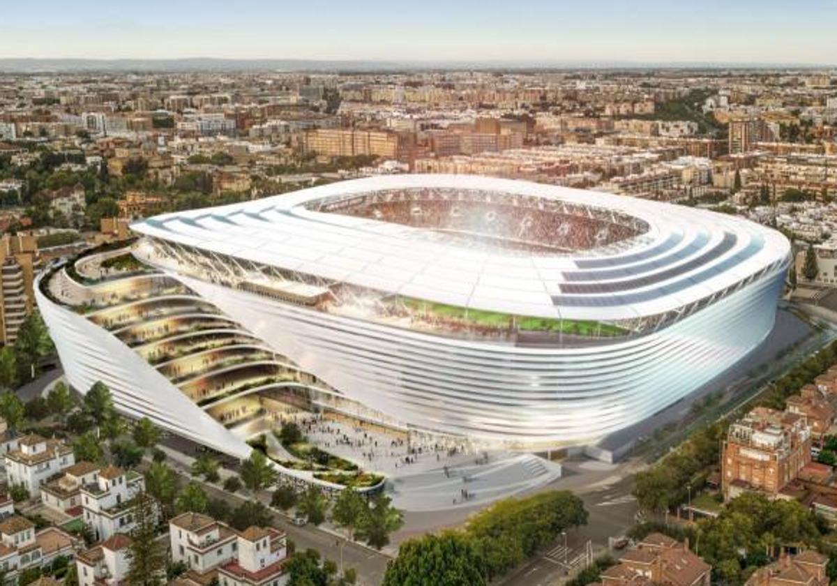 Así quedará el nuevo Estadio Benito Villamarín cuando terminen las obras de ampliación