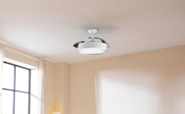 Imagen principal - El ventilador de techo invisible por menos de 80 euros y que puedes controlar desde tu móvil