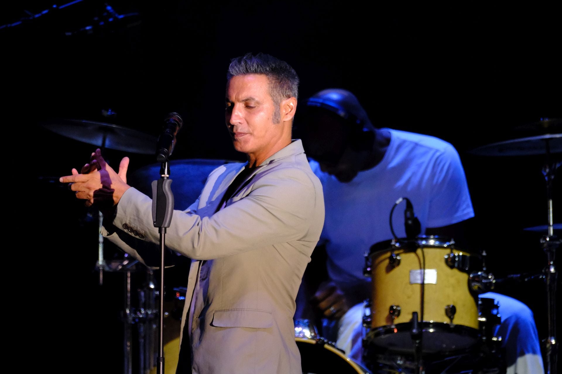 Pitingo, durante el concierto que ha dado en Jerez de la Frontera