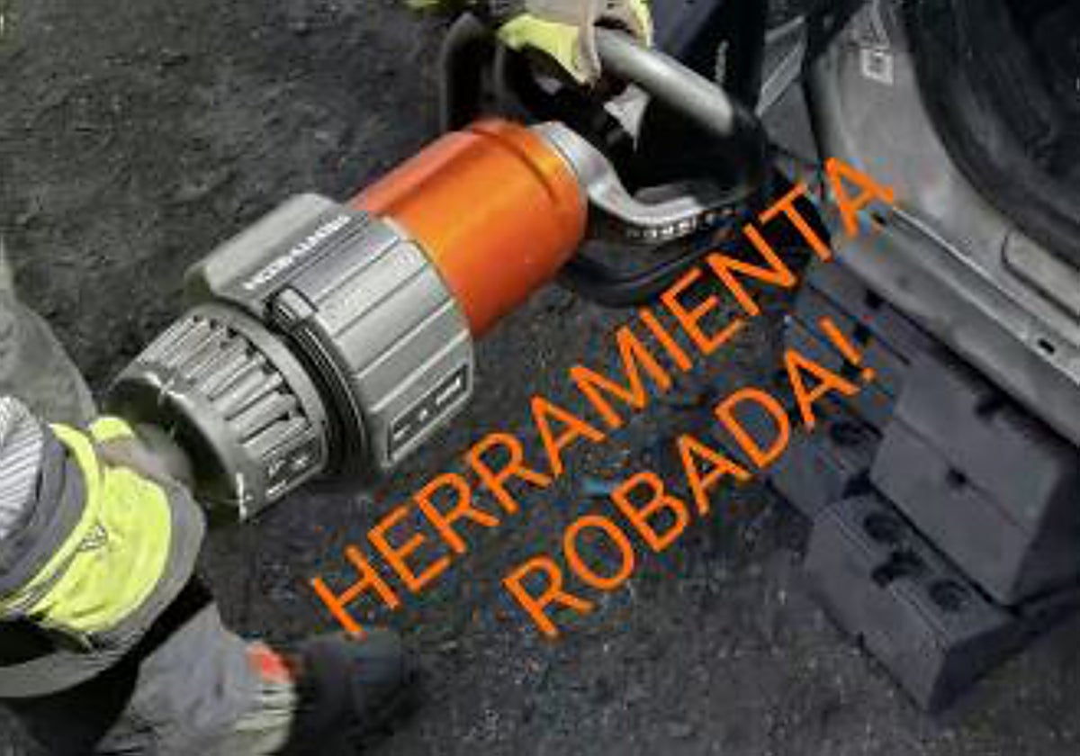 Uno de los equipos de excarcelación robados a los bomberos de San José de la Rinconada