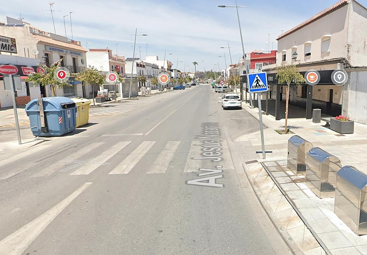 Avenida de Jesús Nazareno de Las Cabezas de San Juan, calle en la que ha tenido lugar el tiroteo