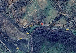 El incendio de San Nicolás del Puerto obliga a cortar la SE-7101 en toda su extensión