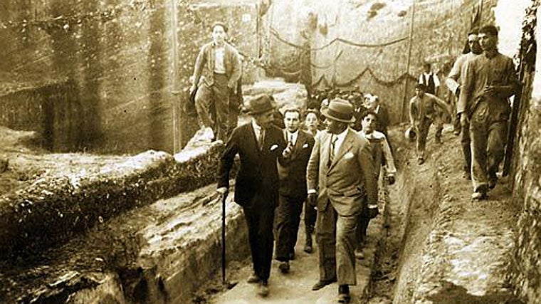 El Rey Alfonso XIII visitando las canteras en 1930