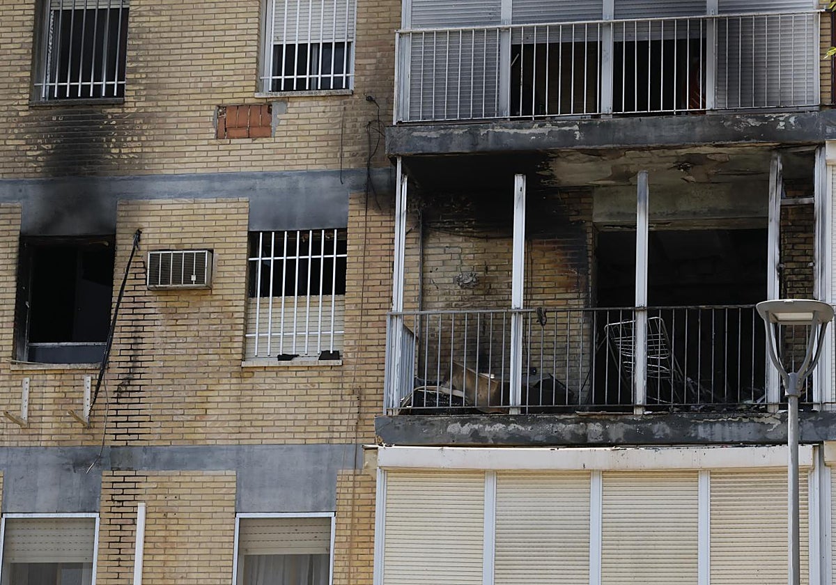 Estado de la vivienda tras el incendio