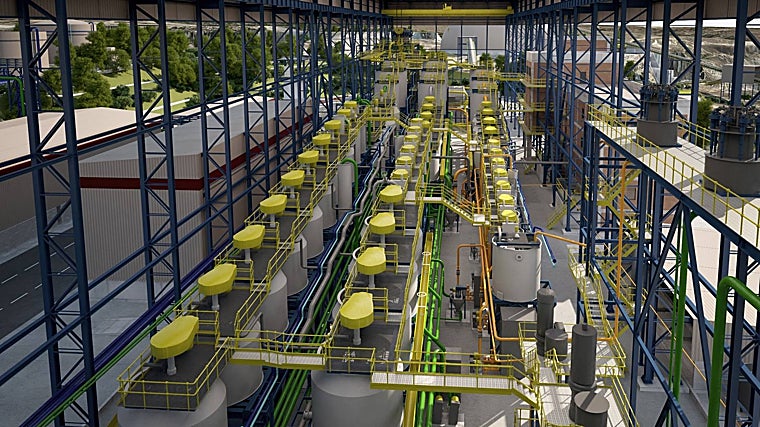 Recreación del interior de las instalaciones industriales