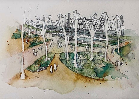 Imagen secundaria 1 - Se cotempla la creación de unos jardines que emulen a los originales del año 29, con un 'bosque de cítricos', y con farolas similares a las que hay en San Telmo