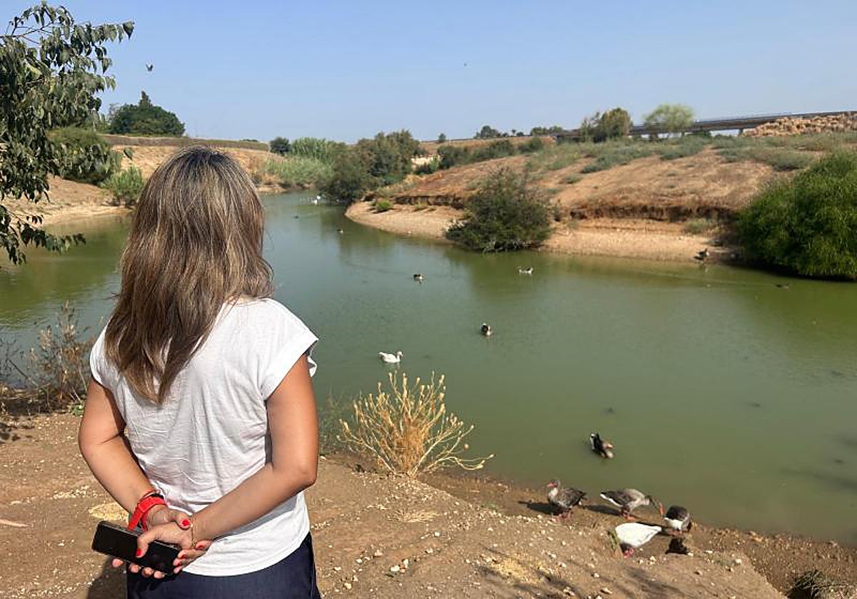 Evelia Rincón, ayer, en el lago del parque del Tamarguillo