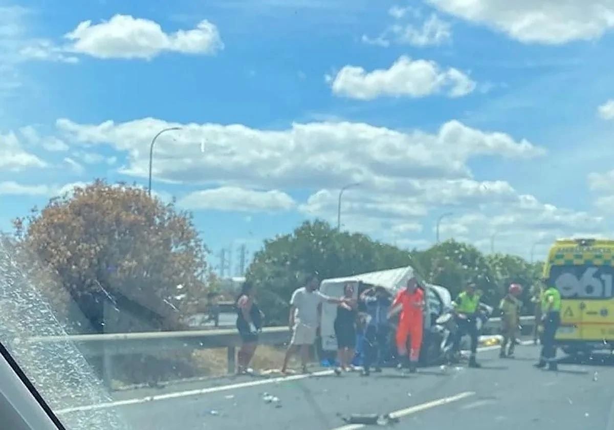 Imagen del accidente en la A-49