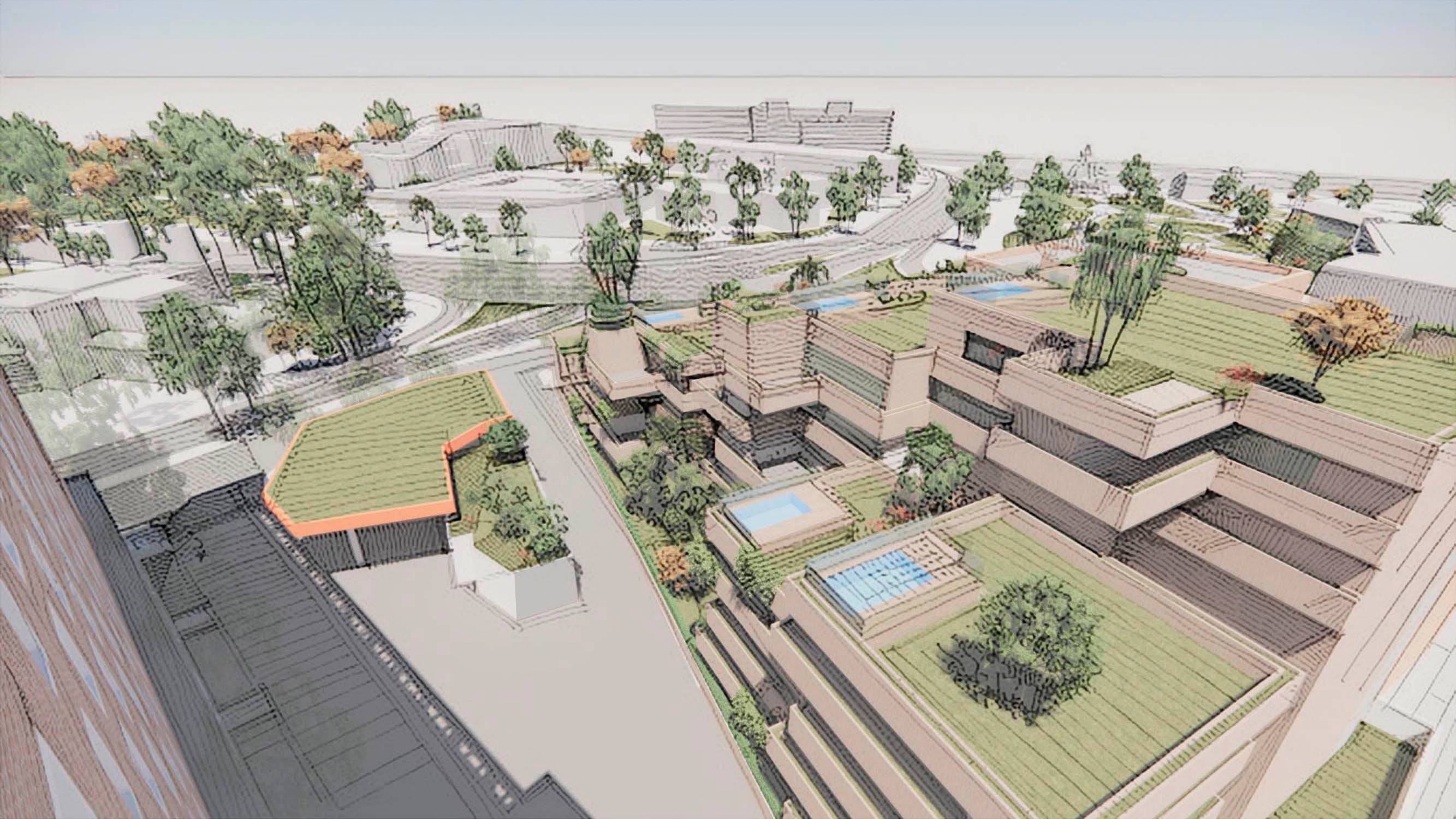 Imagen secundaria 1 - Bocetos de la nueva urbanización del Puesto de los Monos y el entorno