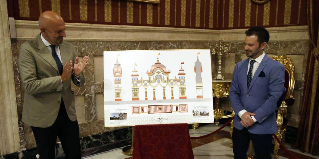 La portada de la Feria de Abril de Sevilla 2026 fusiona el Pabellón de Portugal y el Cenador de Carlos V del Alcázar
