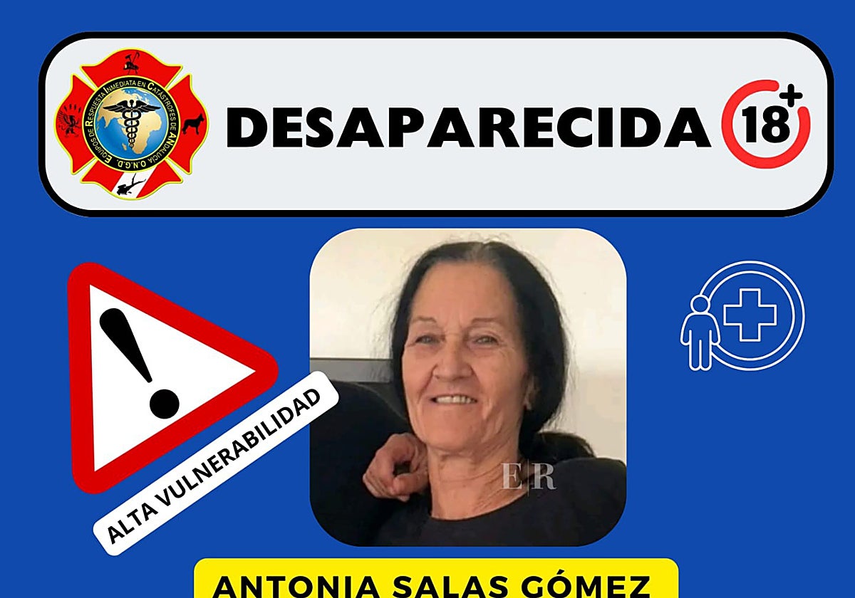 Cartel por la desaparición de la vecina de Coria del Río