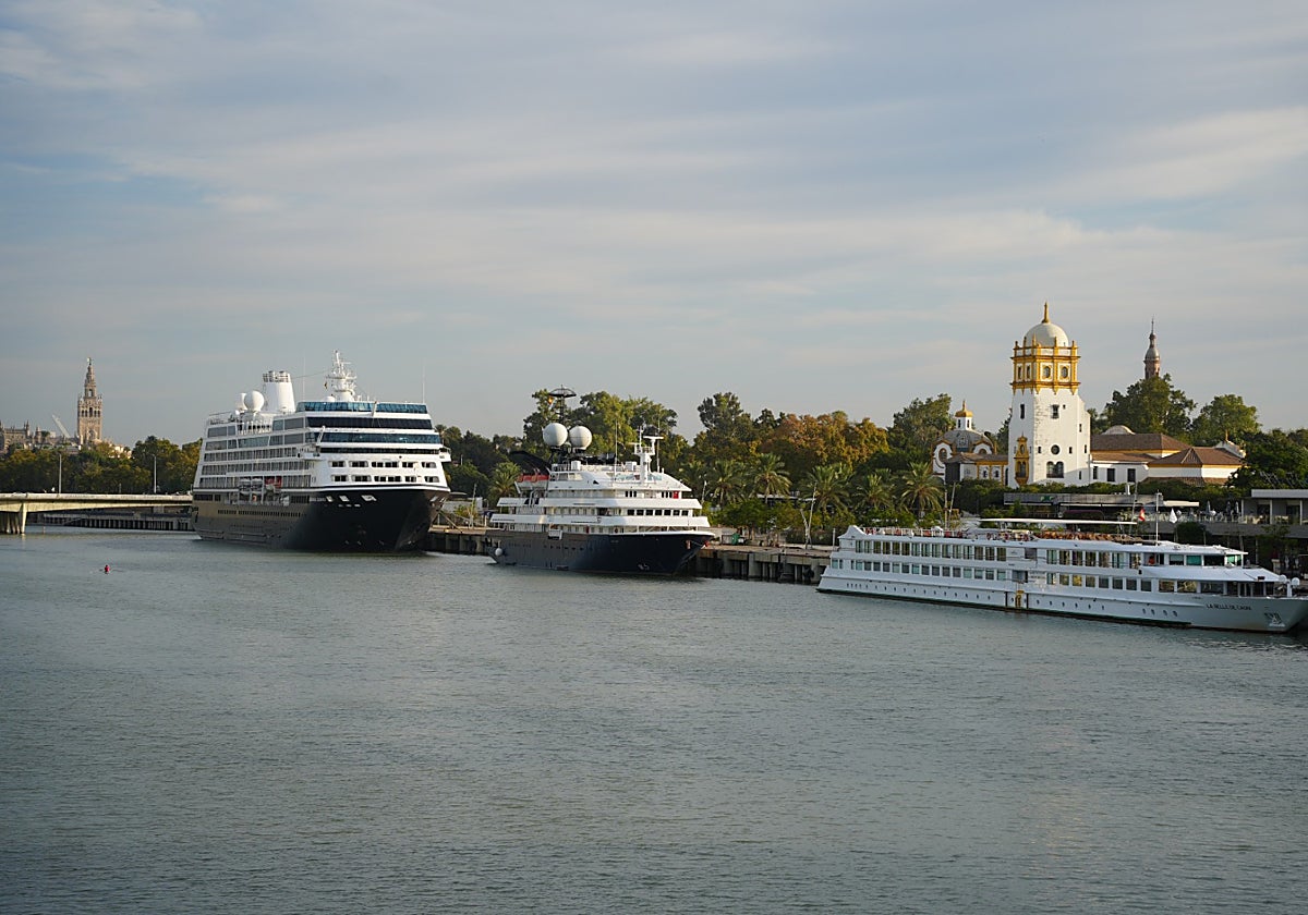 Varios de los cruceros atracados este miércoles en el muelle de Las Delicias