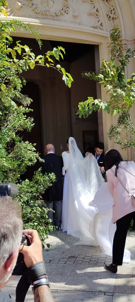 Detalle del vestido de la novia