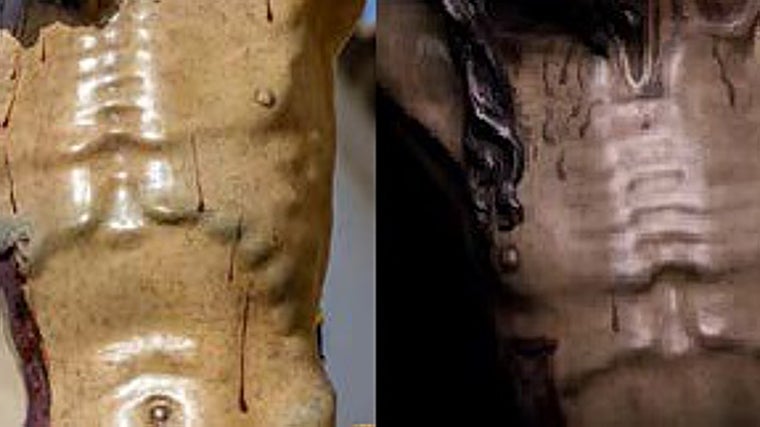 El tratamiento del torso y el vientre rehundido son idénticos en ambas tallas