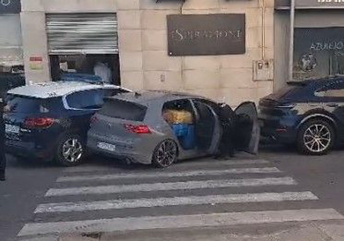 Así ha quedado el coche interceptado en El Manchón