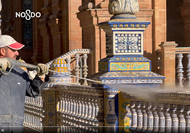 El bulo sobre la limpieza de la balaustrada de la Plaza de España de Sevilla