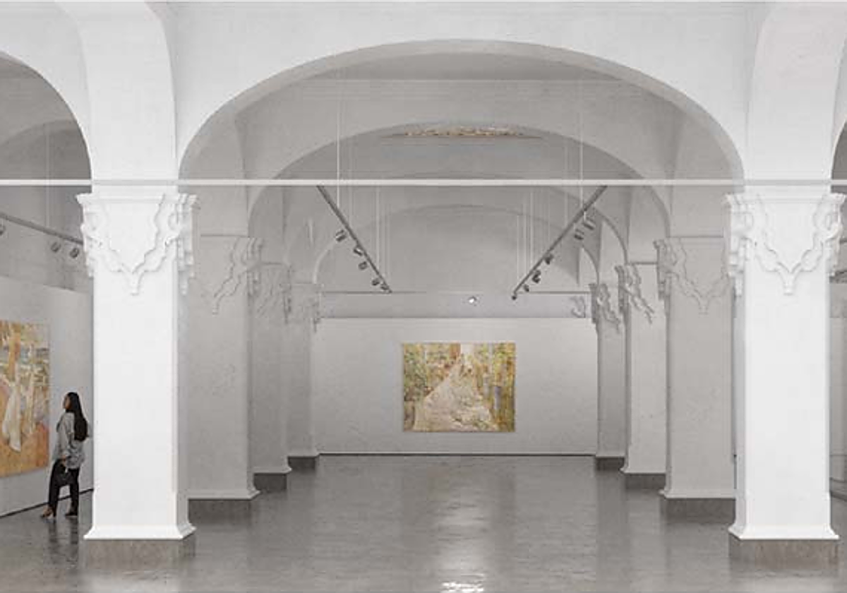 Recreación de la sala de exposiciones en la que se convertirá el Salón Alto del Apeadero del Alcázar