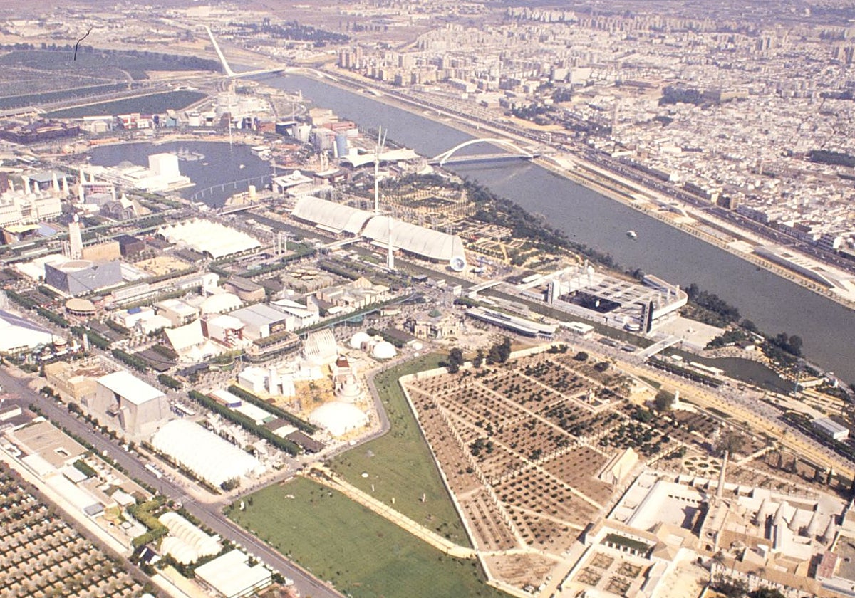 Vista aérera de la Exposición Universal de 1992