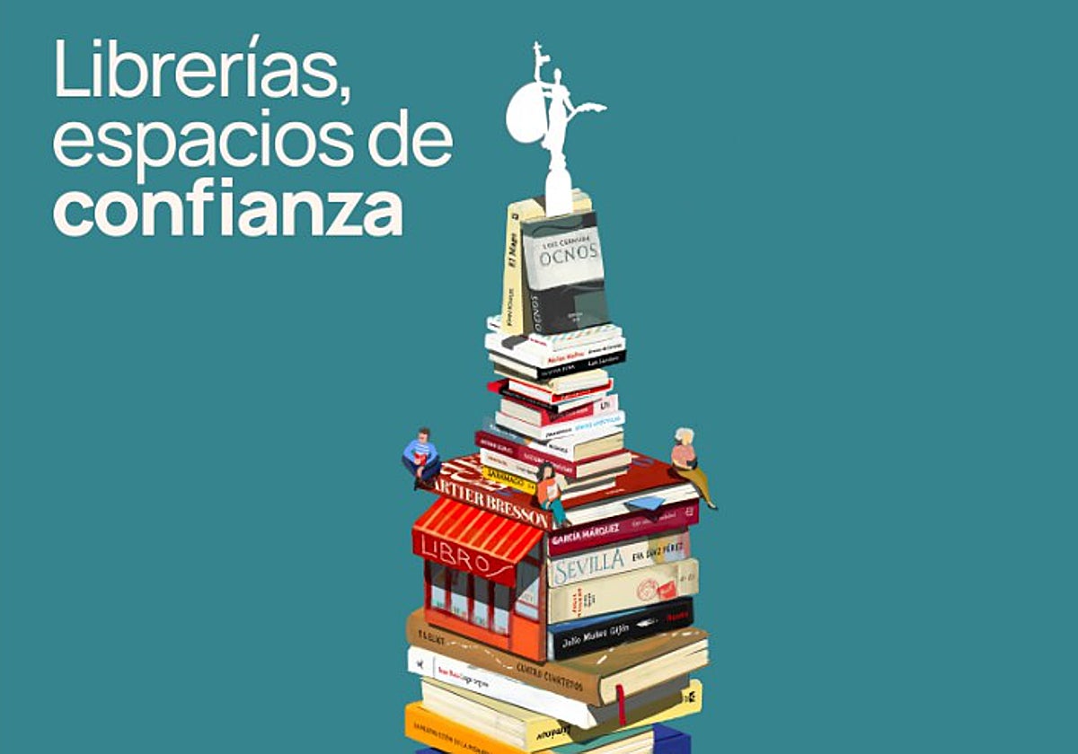 Un detalle del cartel de Javier Navarro para el Día de las Librerías de Sevilla