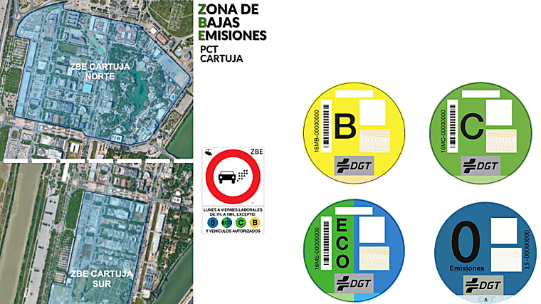 Montaje Zonas de Bajas Emisiones de Sevilla