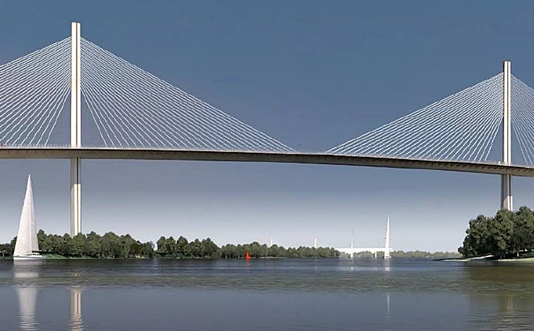 Imagen principal - El Gobierno desbloquea los suelos para construir el puente de la SE-40 en Sevilla