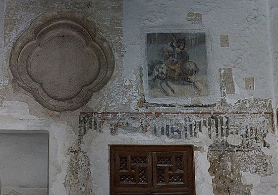 Pinturas encontradas tras la cal en el alzado norte de la celda prioral