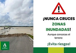 Cortada la carretera SE-4104, a su paso por Alcolea del Río, a pesar de haberse marchado la borrasca Claudia