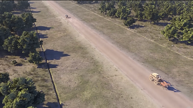 Recreación de una calzada romana elevada con las cunetas laterales. IMAGEN: INGENIERÍA ROMANA (LA 2 TVE)