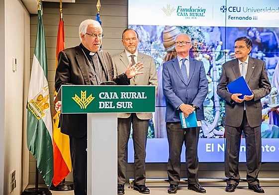 Mons. Saiz Meneses, arzobispo de Sevilla, bendice el Nacimiento de la Alegría