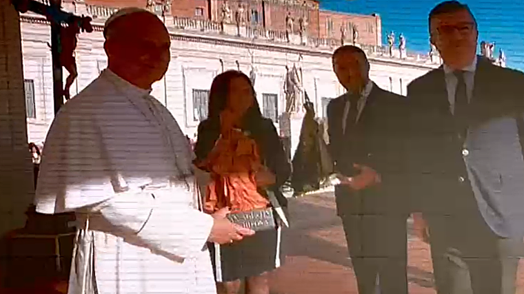 The Pope with the image of Saint Augustine by José María Leal