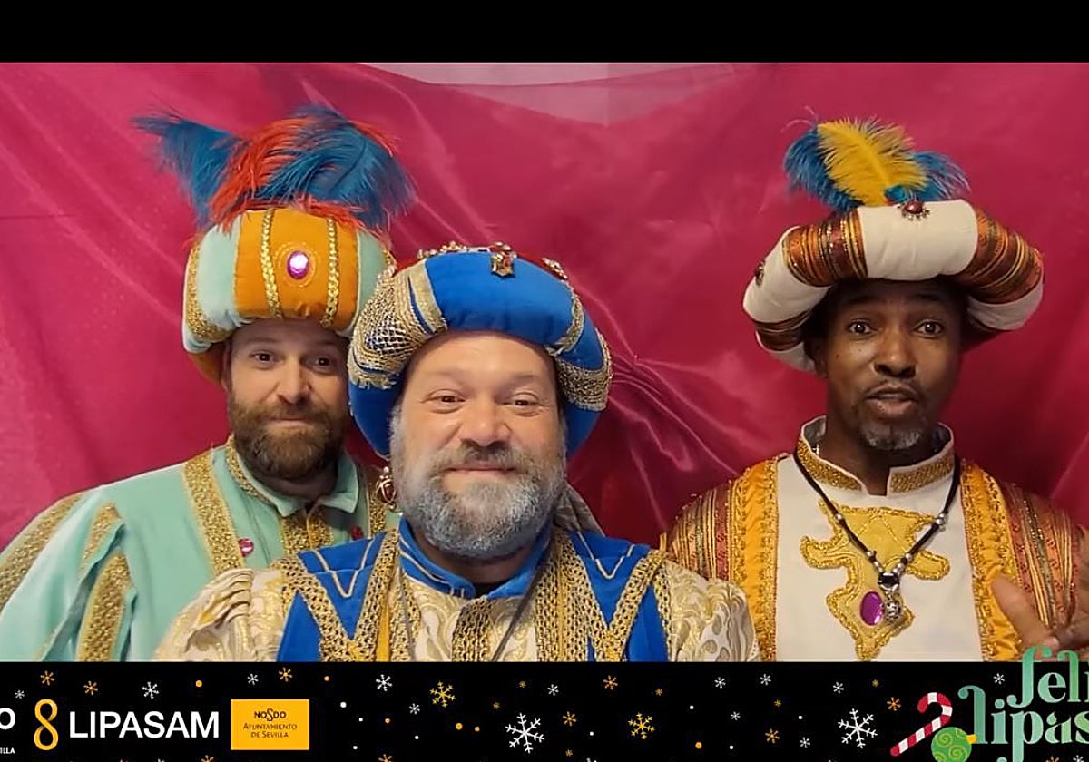 Una captura del video de Melchor, Gaspar y Baltasar anunciando su disponibilidad gracias a Lipasan