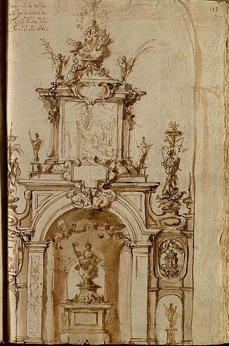 Secondary image 1 - The painting by Valdés Leal that the Cathedral has just acquired and the drawing of the project by Valdés Leal and Bernando Simón de Pineda kept at the Colombina Library 