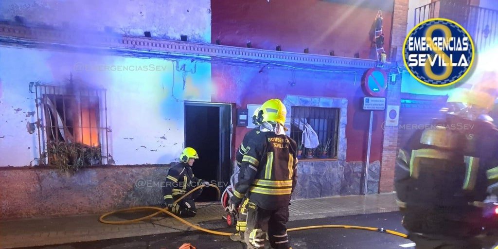 Un incendio en Bellavista deja herido a un anciano por quemaduras e inhalación de humo