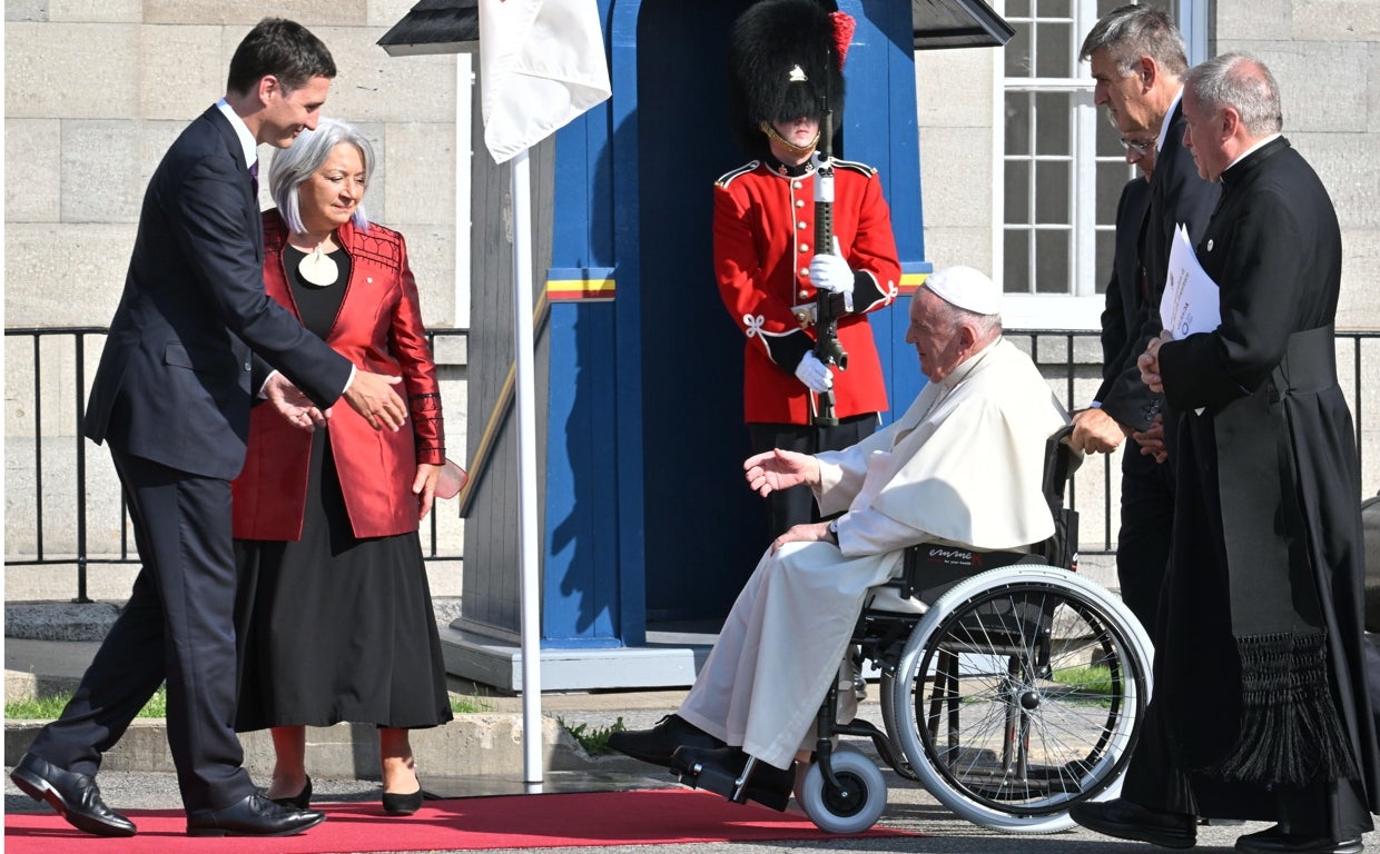 Reunión del Papa Francisco con la gobernadora general Mary Simon y el Primer Ministro Justin Trudeau