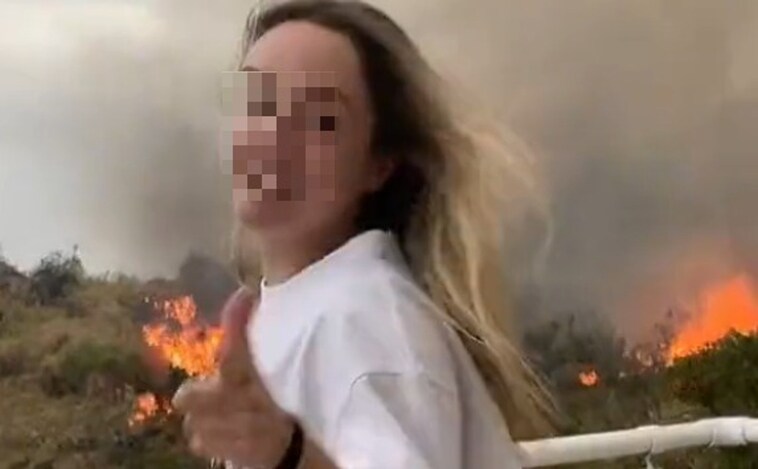 Indignación en las redes por un vídeo de una chica bailando delante de un incendio