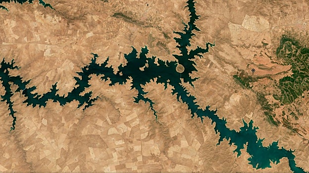 Imagen antes - Imagen por satélite del embalse en julio de cada año