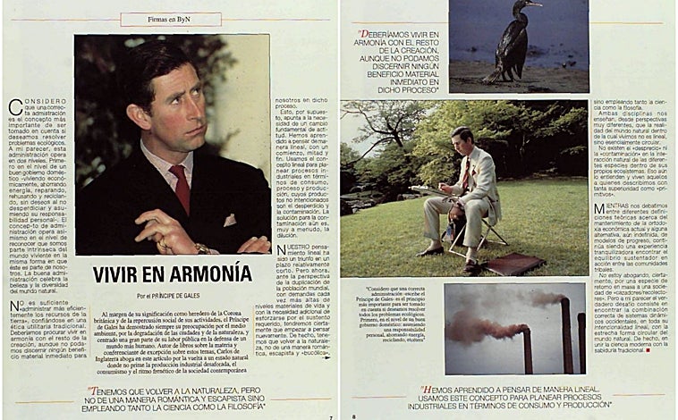 Imagen - El Príncipe de Gales escribió en 1992 en las páginas de 'Blanco y Negro'