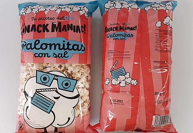 El envase de palomitas con sal retirado por la AESAN por la presencia de proteína de leche no incluida en el etiquetado