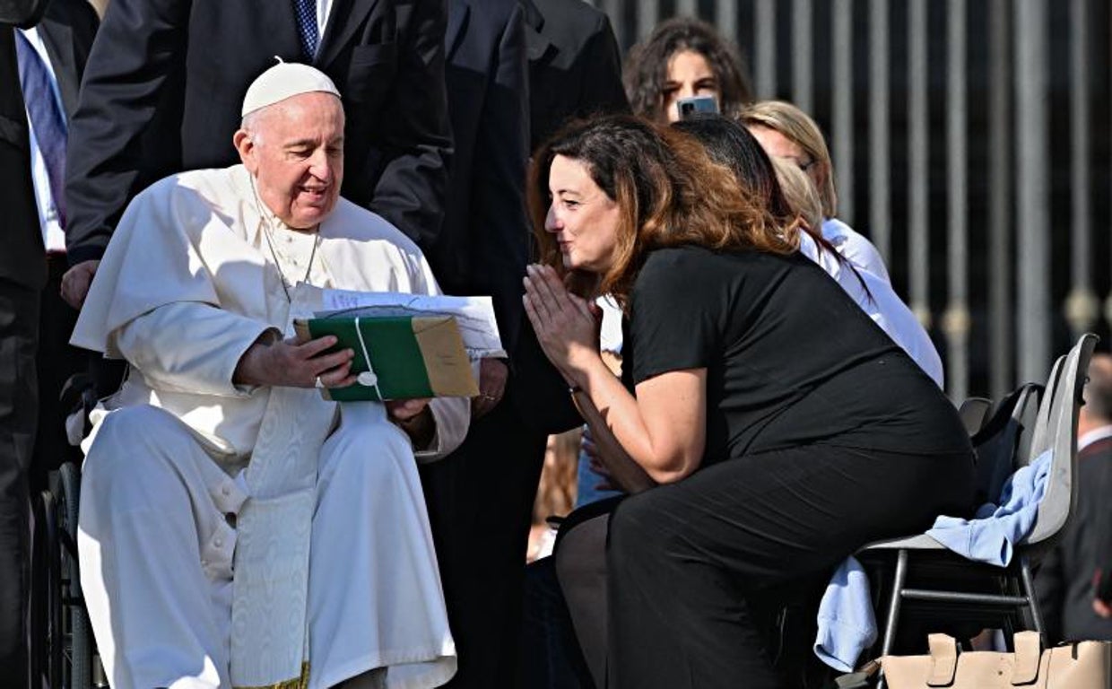 El Papa Francisco durante su catequesis de este miércoles en la plaza de San Pedro