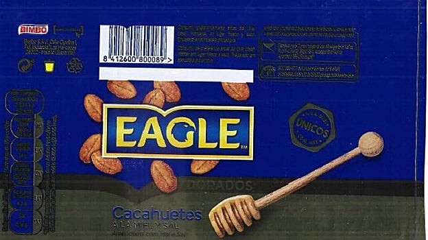 Cacahuetes a la miel y sal de la marca Eagle afectados por la alerta sanitaria de la AESAN