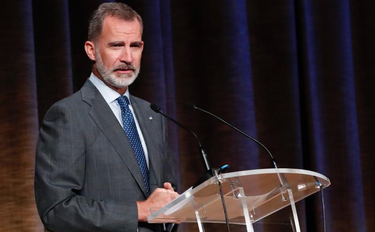 El Rey Felipe VI durante su intervención en la inauguración del curso universitario 20/21 en la Universidad Politécnica