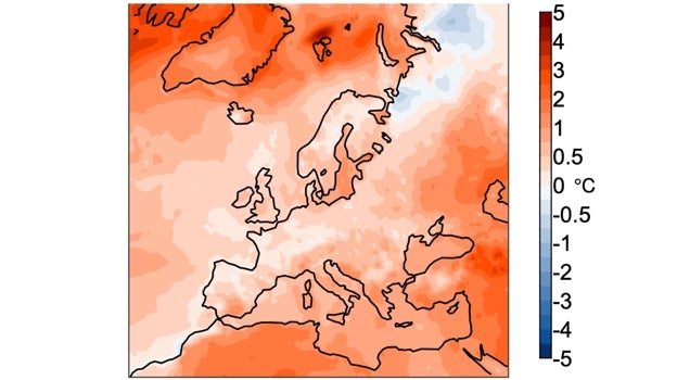 Anomalía de temperatura en 2021