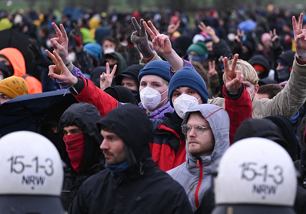 Activistas en las minas alemanas