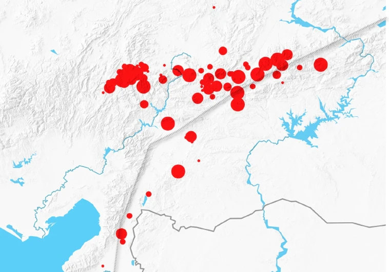 Mapa actualizado del terremoto en Turquía y Siria: consulta las zonas sacudidas por las réplicas