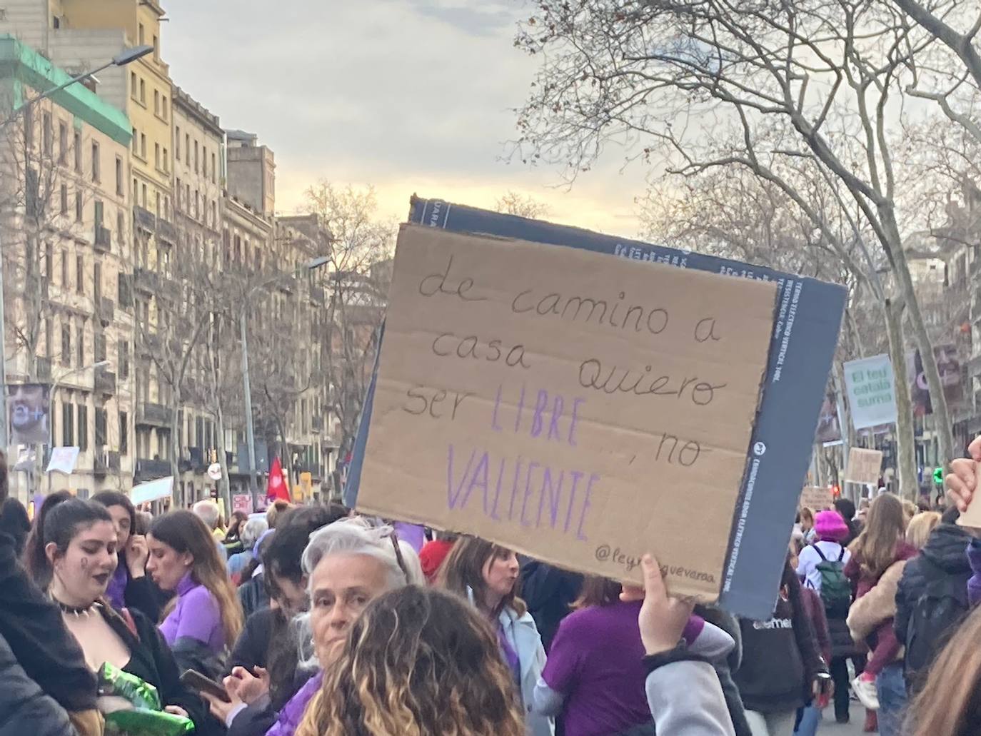 Un momento de la manifestación en la ciudad condal