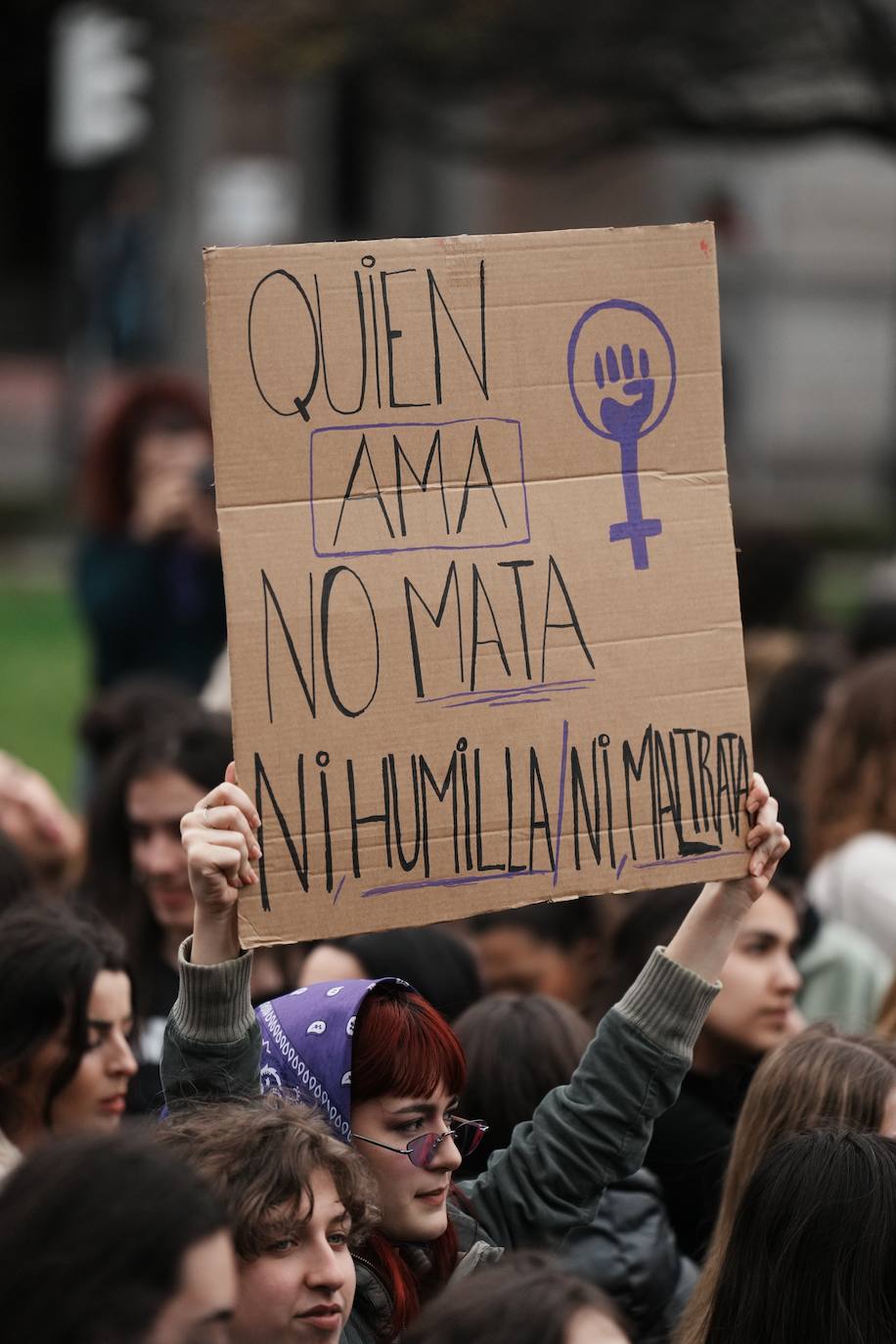 Manifestación de estudiantes en Bilbao por el Día de la Mujer