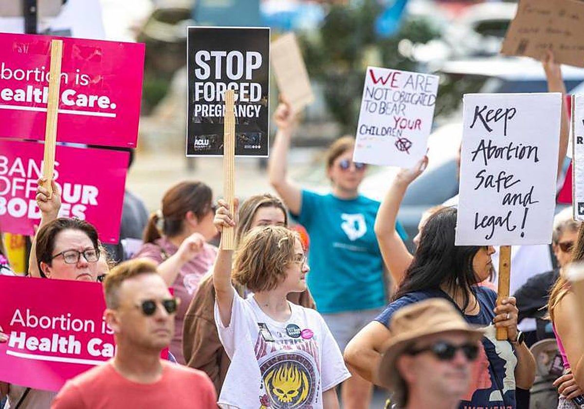 Protesta a favor del aborto seguro en Kentucky, Estados Unidos, en febrero de 2023